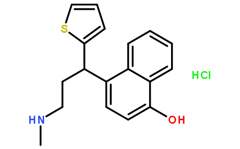 4-3-(甲基氨基)-1-(2-噻吩)丙基-1-萘酚盐酸盐