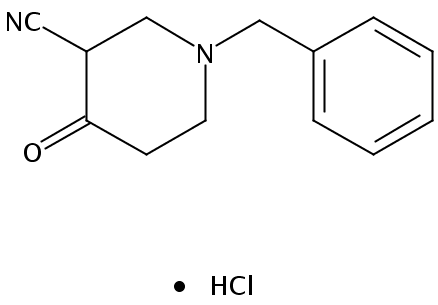4-oxidanylidene-1-(phenylmethyl)piperidine-3-carbonitrile;hydrochloride