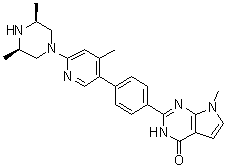 rel-2-[4-[6-[(3R,5S)-3,5-二甲基-1-哌嗪基]-4-甲基-3-吡啶基]苯基]-3,7-二氢-7-甲基-4H-吡咯并[2,3-d]嘧啶-4-酮