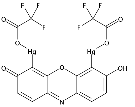 [μ-(7-Hydroxy-3-oxo-3H-phenoxazine-4,6-diyl)]bis(2,2,2-trifluoroacetato-κO)di-mercury