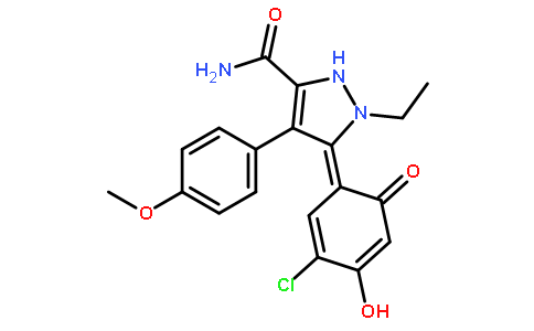 5-(3-chloro-4-hydroxy-6-oxocyclohexa-2,4-dien-1-ylidene)-N-ethyl-4-(4-methoxyphenyl)-1,2-dihydropyrazole-3-carboxamide
