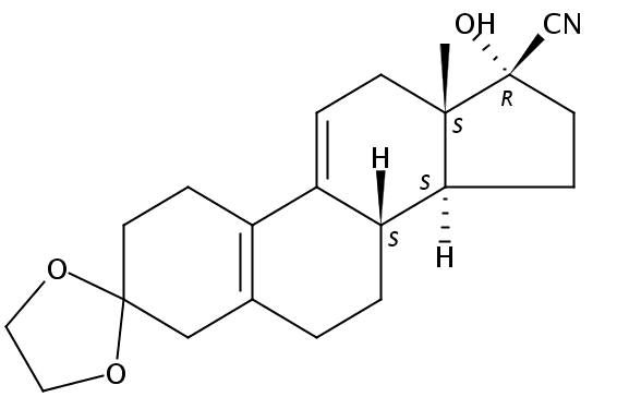 17-羟基-3-氧代雌甾-5(10),9(11)-二烯-17beta-甲腈环乙缩醛