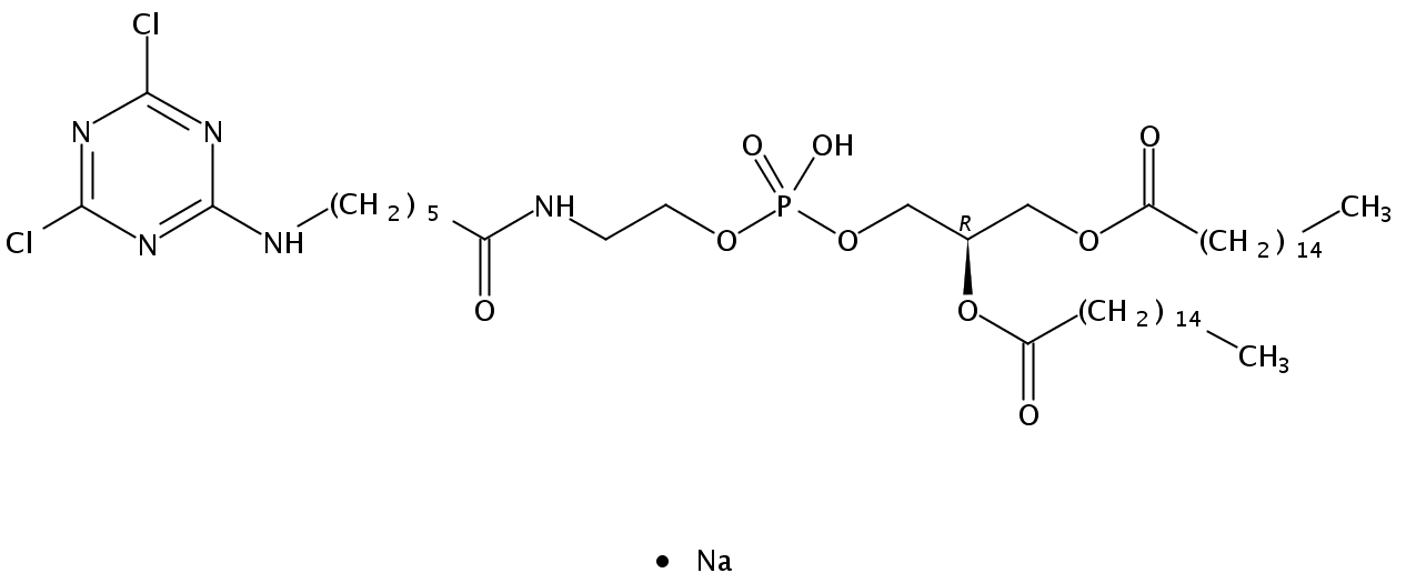 1,2-dipalmitoyl-sn-glycero-3-phosphoethanolamine-N-{6-[(cyanur)amino]hexanoyl} (sodium salt)