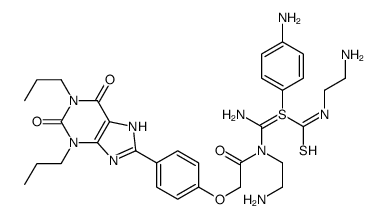 N-[amino-[2-aminoethylcarbamothioyl-(4-aminophenyl)-λ4-sulfanylidene]methyl]-N-(2-aminoethyl)-2-[4-(2,6-dioxo-1,3-dipropyl-7H-purin-8-yl)phenoxy]acetamide