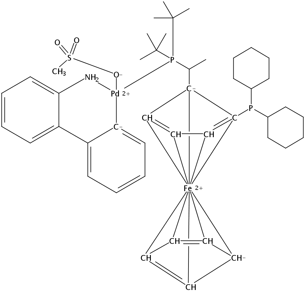 Methanesulfonato{(R)-(-)-1-[(S)-2-(dicyclohexylphosphino)ferrocenyl]ethyldi-t-butylphosphine}(2'-amino-1,1'-biphenyl-2-yl)palladium(II)