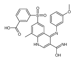 3-({3-Carbamoyl-4-[(3-methoxyphenyl)amino]-8-methyl-6-quinolinyl} sulfonyl)benzoic acid