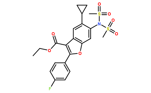 Ethyl 6-[bis(methylsulfonyl)amino]-5-cyclopropyl-2-(4-fluoropheny l)-1-benzofuran-3-carboxylate