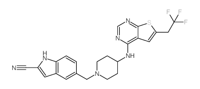 5-[(4-{[6-(2,2,2-三氟乙基)噻吩并[2,3-d]嘧啶-4-基]氨基}哌啶-1-基)甲基]-1H-吲哚-2-甲腈