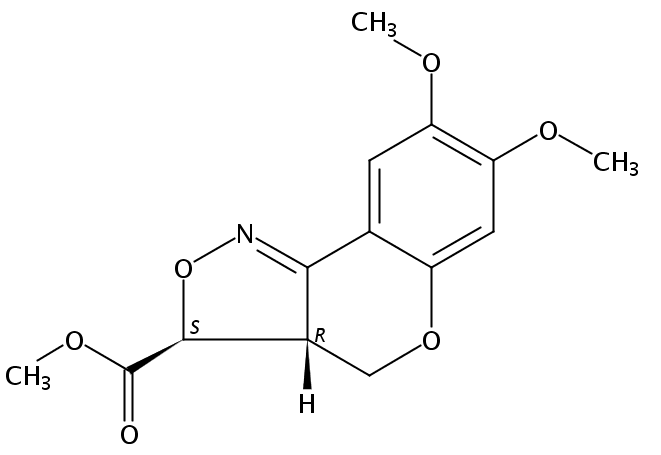 3H-[1]Benzopyrano[4,3-c]isoxazole-3-carboxylic acid, 3a,4-dihydro-7,8-dimethoxy-, methyl ester, (3R,3aS)-rel-