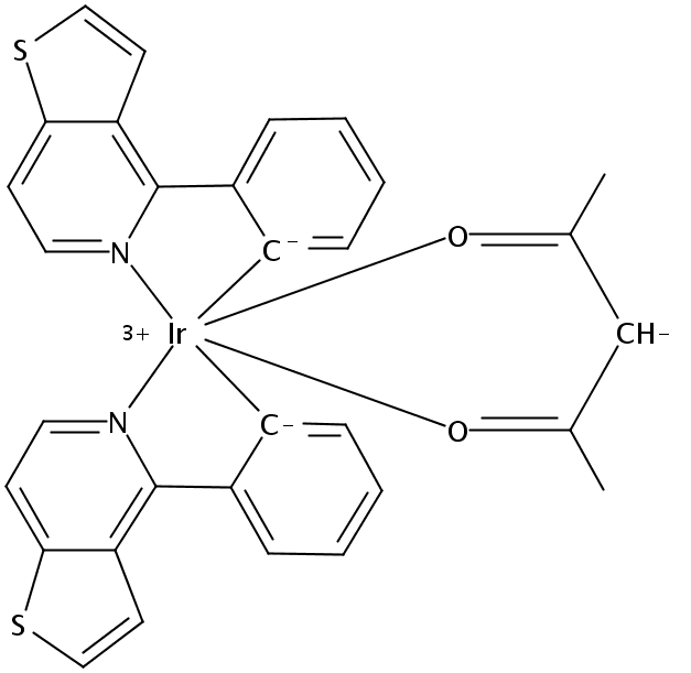 乙酰丙酮酸二(4-苯基-噻吩[3,2-c]吡啶-C2,N)合铱(III)