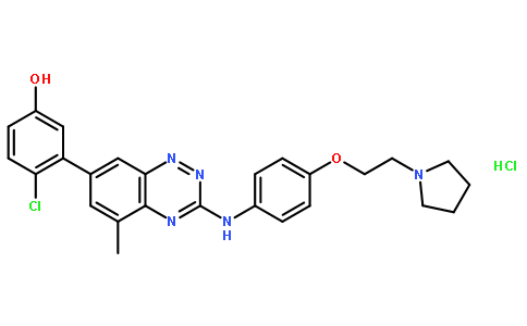 4-氯-3-[5-甲基-3-[[4-[2-(1-吡咯烷)乙氧基]苯基]氨基]-1,2,4-苯并噻嗪-7-基]苯酚盐酸盐