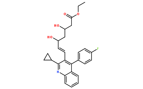 (E)-3,5-二羟基-7-[2-环丙基-4-(4-氟苯基)-3-喹啉基]庚-6-烯酸乙酯