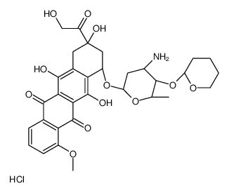 (7S,9S)-7-[(2R,4S,5S,6S)-4-amino-6-methyl-5-[(2S)-oxan-2-yl]oxyoxan-2-yl]oxy-6,9,11-trihydroxy-9-(2-hydroxyacetyl)-4-methoxy-8,10-dihydro-7H-tetracene-5,12-dione,hydrochloride
