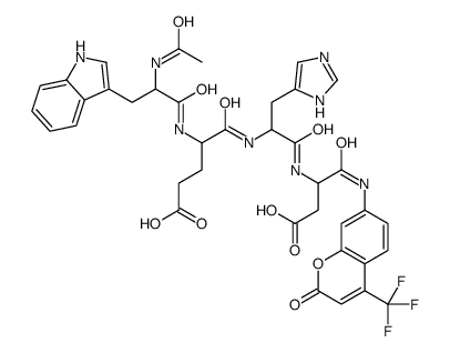 4-[[2-acetamido-3-(1H-indol-3-yl)propanoyl]amino]-5-[[1-[[3-carboxy-1-oxo-1-[[2-oxo-4-(trifluoromethyl)chromen-7-yl]amino]propan-2-yl]amino]-3-(1H-imidazol-5-yl)-1-oxopropan-2-yl]amino]-5-oxopentanoic acid