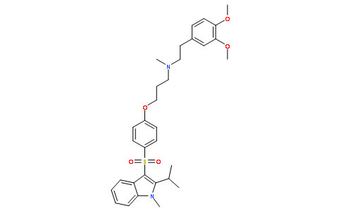 N-[2-(3,4-二甲氧苯基)乙基]-N-甲基-3-(4-{[1-甲基-2-(丙烷-2-基)-1H-吲哚-3-基]磺酰}苯氧基)丙烷-1-胺