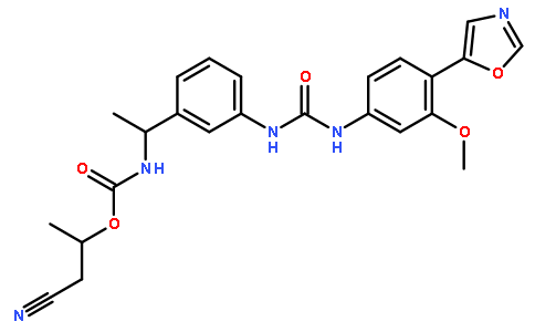 [(1S)-2-cyano-1-methyl-ethyl] N-[(1R)-1-[3-[(3-methoxy-4-oxazol-5 -yl-phenyl)carbamoylamino]phenyl]ethyl]carbamate