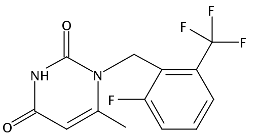 1-[2-氟-6-(三氟甲基)苄基]-6-甲基嘧啶-2,4 (1H,3H)-二酮