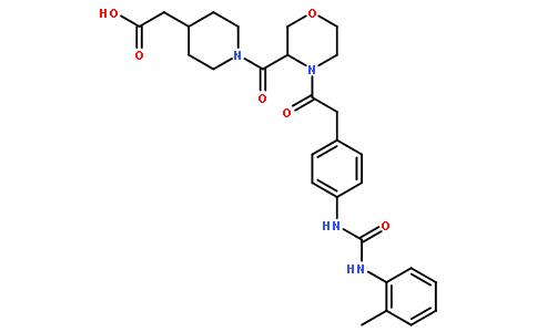 [1-({(3S)-4-[(4-{[(2-Methylphenyl)carbamoyl]amino}phenyl)acetyl]- 3-morpholinyl}carbonyl)-4-piperidinyl]acetic acid