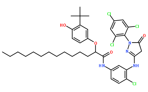 N-[4-氯-3-[[4,5-二氢-5-氧代-1-(2,4,6-三氯苯基-1H-吡唑-3-基)氨基]苯基]-2-[3-叔丁基-4-羟基苯氧基]十四烷酰胺