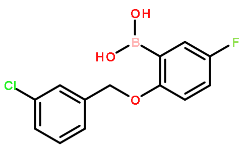 2-(3-氯苯基甲氧基)-5-氟苯硼酸