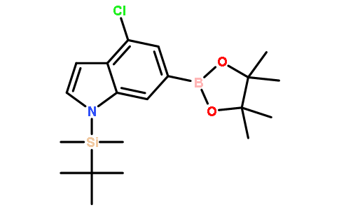 1-(t-丁基二甲基甲硅烷基)-4-氯吲哚-6-硼酸频那醇酯