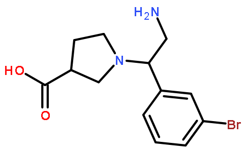 1-[2-氨基-1-(3-溴苯基)-乙基]-吡咯烷-3-羧酸
