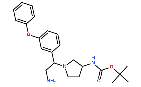 3-N-boc-氨基-1-[2-氨基-1-(3-苯氧基苯基)-乙基]-吡咯烷
