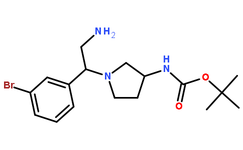 3-N-boc-氨基-1-[2-氨基-1-(3-溴苯基)-乙基]-吡咯烷