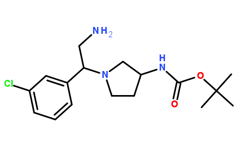 3-N-boc-氨基-1-[2-氨基-1-(3-氯苯基)-乙基]-吡咯烷