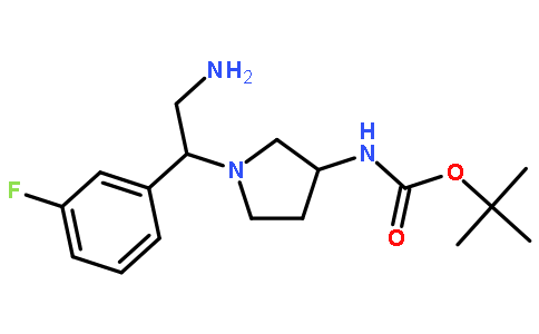 3-N-boc-氨基-1-[2-氨基-1-(3-氟苯基)-乙基]-吡咯烷