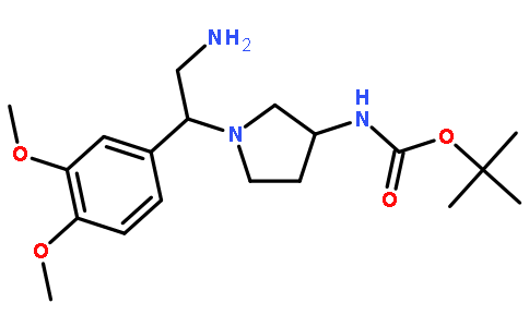 3-N-boc-氨基-1-[2-氨基-1-(3,4-二甲氧基苯基)-乙基]-吡咯烷