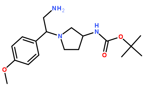 3-N-boc-氨基-1-[2-氨基-1-(4-甲氧基苯基)-乙基]-吡咯烷
