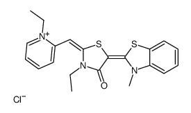 3-ethyl-2-[(1-ethylpyridin-1-ium-2-yl)methylidene]-5-(3-methyl-1,3-benzothiazol-2-ylidene)-1,3-thiazolidin-4-one,chloride