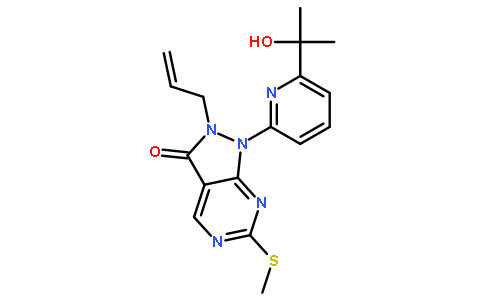 1,2-二氢-1-[6-(1-羟基-1-甲基乙基)-2-吡啶]-6-(甲基硫代)-2-(2-丙烯-1-基)-3H-吡唑并[3,4-d]嘧啶-3-酮