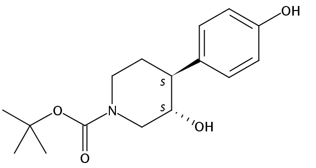 N-叔丁氧羰基-4-(4-羟基苯基)-(3S,4S)-3-哌啶醇