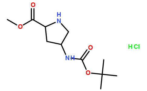 (2R,4r)-4-((叔丁氧基羰基)氨基)吡咯烷-2-羧酸甲酯盐酸盐
