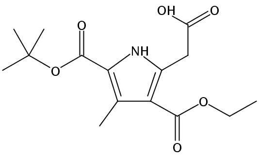 5-羧基甲基-3-甲基-1H-吡咯-2,4-二羧酸 2-叔丁酯 4-乙酯