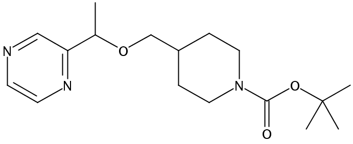 tert-Butyl 4-((1-(pyrazin-2-yl)ethoxy)methyl)piperidine-1-carboxylate