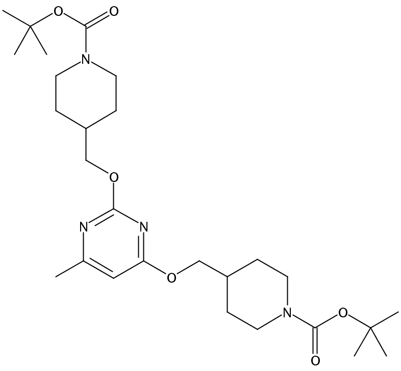tert-Butyl 4-((4-((1-(tert-butoxycarbonyl)piperidin-4-yl)methoxy)-6-methylpyrimidin-2-yl)methoxy)piperidine-1-carboxylate