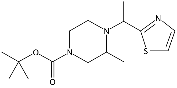 tert-Butyl 3-methyl-4-(1-(thiazol-2-yl)ethyl)piperazine-1-carboxylate