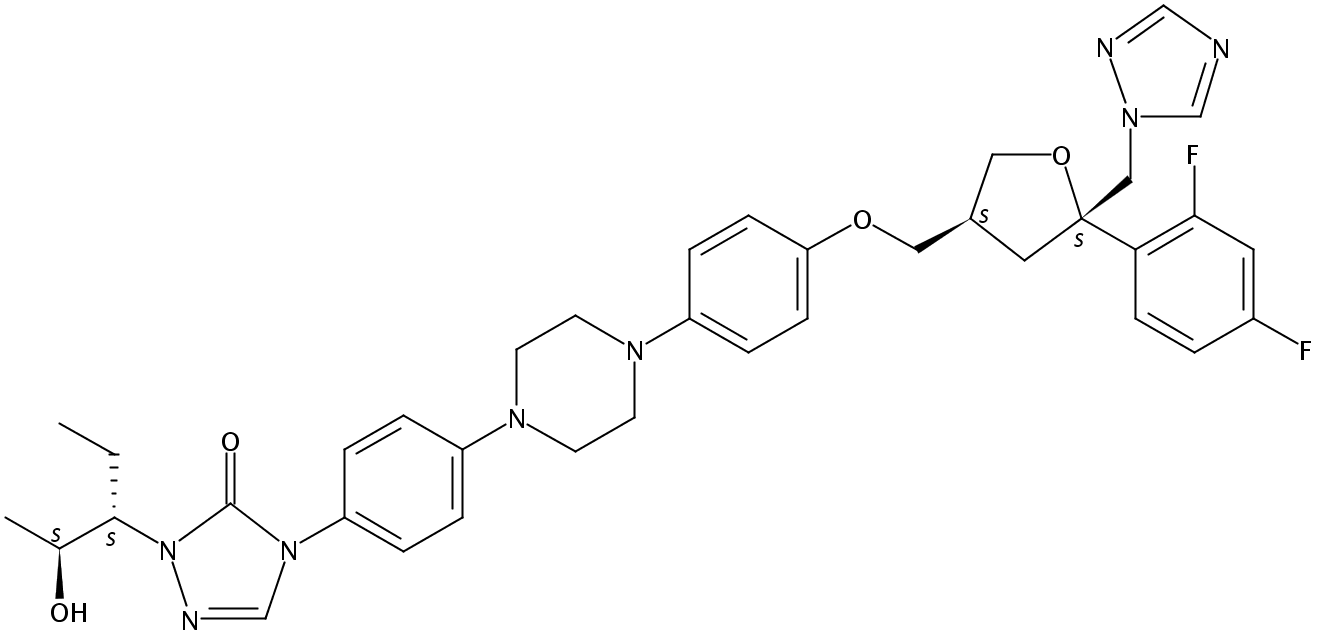 4-(4-(4-(4-(((3S,5s)-5-((1H-1,2,4-噻唑-1-基)甲基)-5-(2,4-二氟苯基)四氢呋喃-3-基)甲氧基)苯基)哌嗪-1-基)苯基)-1-((2s,3s)-2-羟基五n-3-基)-1H-1,2,4-噻唑-5(4h)-酮