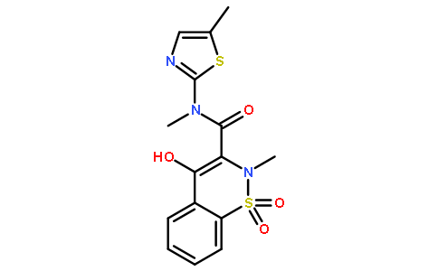 4-羟基-N,2-二甲基-N-(5-甲硫基唑-2-基)-1,1-二羰基-1$l^{6},2-苯并噻嗪-3-甲酰胺