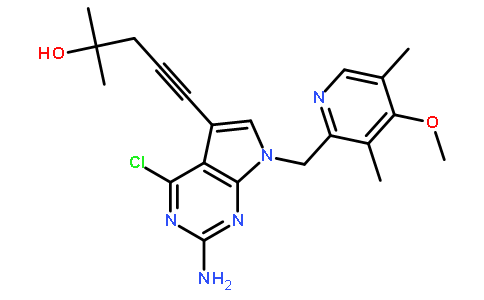 4-Pentyn-2-ol, 5-[2-amino-4-chloro-7-[(4-methoxy-3,5-dimethyl-2-pyridinyl)methyl]-7H-pyrrolo[2,3-d]pyrimidin-5-yl]-2-methyl