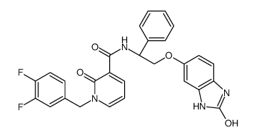 1-[(3,4-difluorophenyl)methyl]-2-oxo-N-[(1R)-2-[(2-oxo-1,3-dihydrobenzimidazol-5-yl)oxy]-1-phenylethyl]pyridine-3-carboxamide