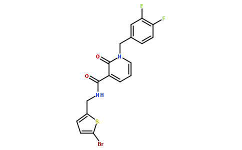 N-((5-溴噻吩-2-基)甲基)-1-(3,4-二氟苄基)-2-氧代-1,2-二氢吡啶-3-羧酰胺