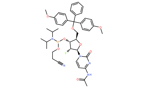 N-乙酰基-5’-O-(4,4-二甲氧基三苯甲基)-2’-脱氧-2’-氟胞苷-3’-(2-氰基乙基-N,N-二异丙基)亚磷酰胺