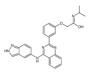 2-[3-[4-(1H-indazol-5-ylamino)quinazolin-2-yl]phenoxy]-N-propan-2-ylacetamide