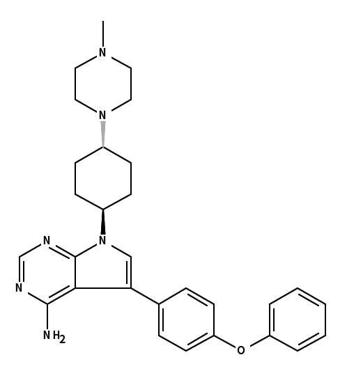 7-[trans-4-(4-Methyl-1-piperazinyl)cyclohexyl]-5-(4-phenoxyphenyl )-7H-pyrrolo[2,3-d]pyrimidin-4-amine trihydrochloride