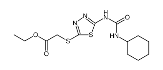 Acetic acid, 2-[[5-[[(cyclohexylamino)carbonyl]amino]-1,3,4-thiadiazol-2-yl]thio]-, ethyl ester