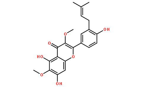 5,7-二羟基-2-[4-羟基-3-(3-甲基-2-丁烯-1-基)苯基]-3,6-二甲氧基-4H-1-苯并吡喃-4-酮